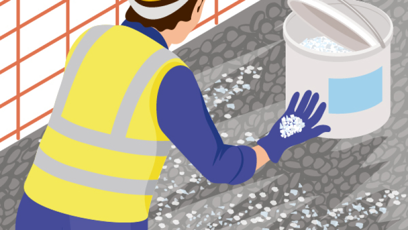 Déverglacer les sols du chantier avec un produit sans dilution ni danger pour la santé