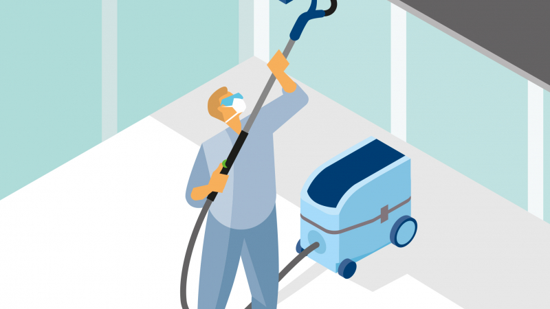 Poncer en hauteur sans poussière avec une ponceuse girafe à dépression