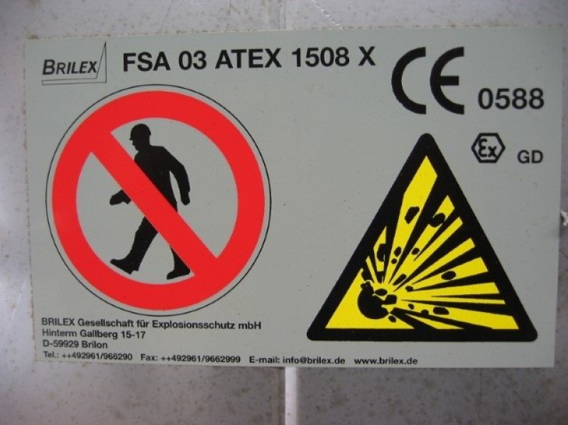 Signalisation Atex dans un atelier bois.