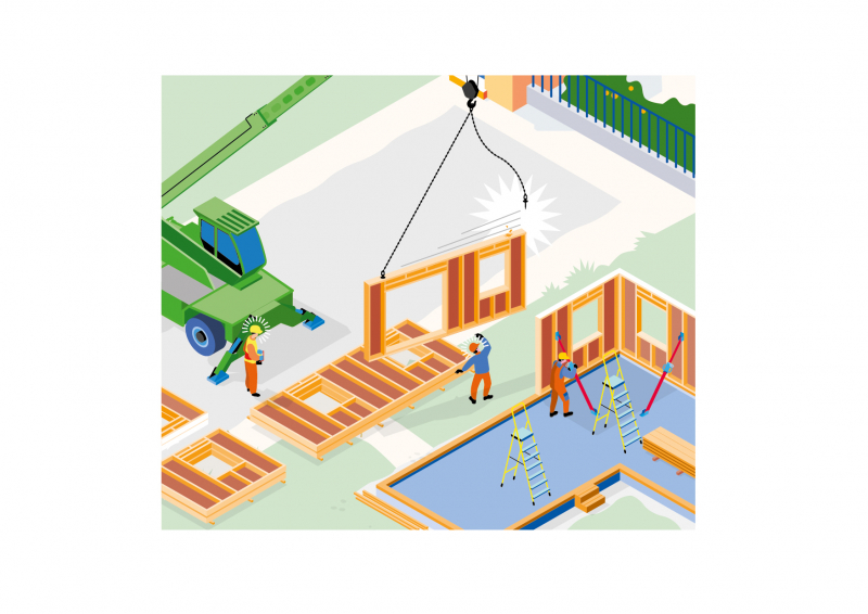 Chute d'un mur ossature bois