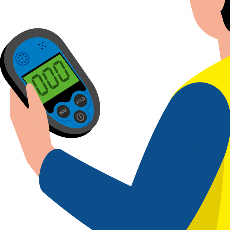 Surveiller la concentration de monoxyde de carbone dans l'air ambiant avec un détecteur portatif