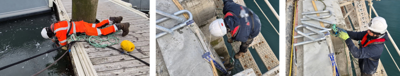 12 Contraintes posturales (dos courbé, bras au-dessus du cœur, accroupi, voire allongé) pendant le transfert de matériaux.