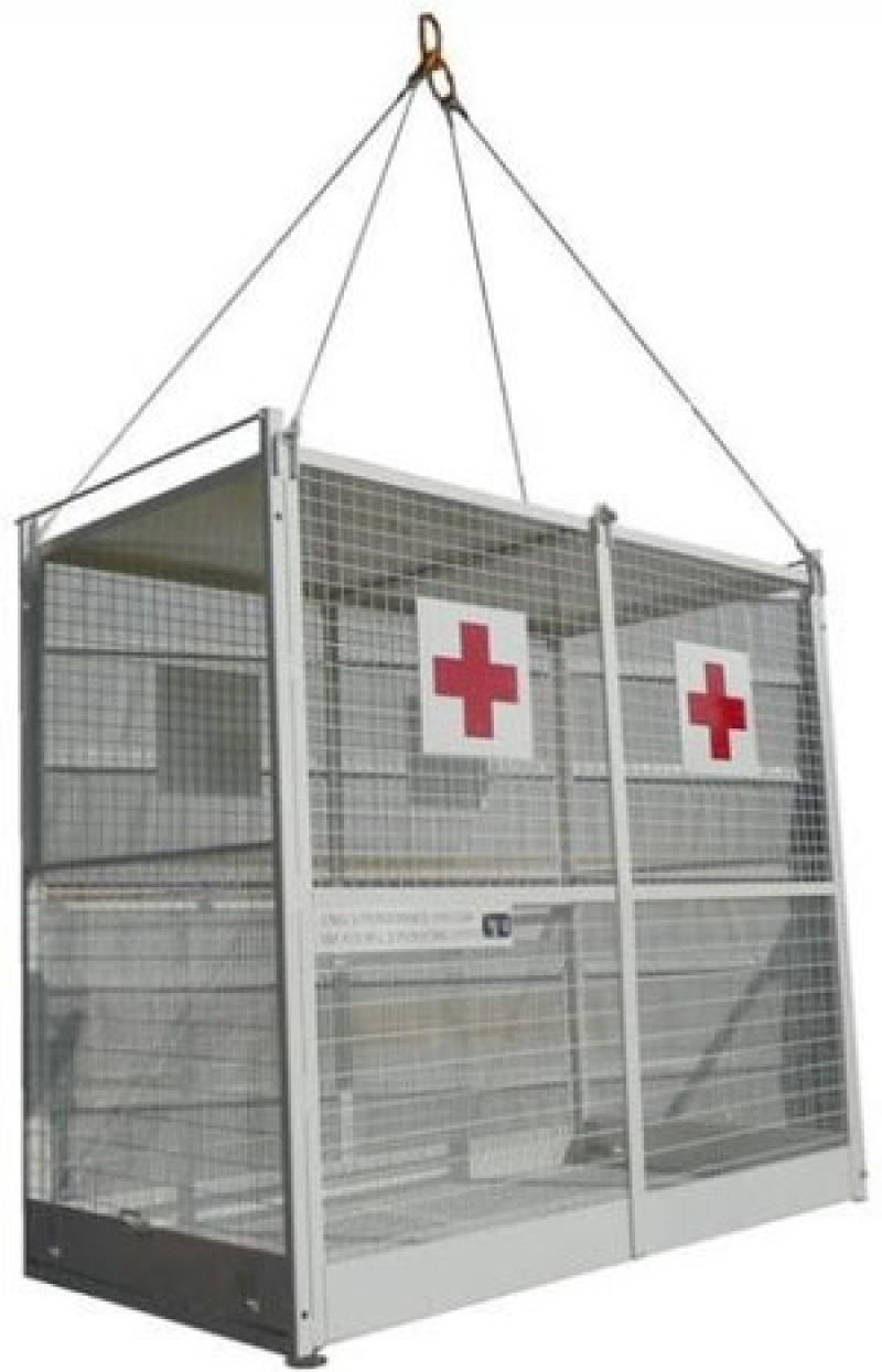 QR- Nacelle de secours, évacuation d'un blessé par une grue à tour ou grue mobile
