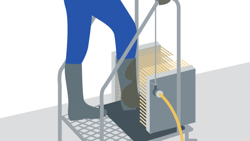 Équipements pour le nettoyage et l'hygiène des bottes de sécurité