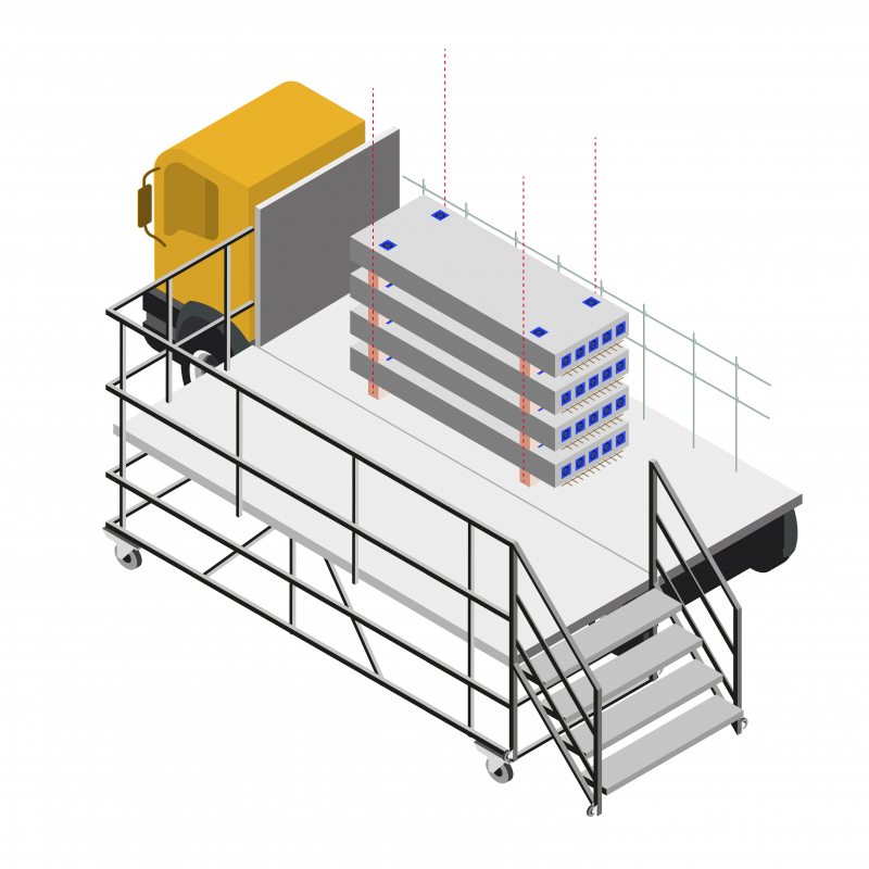 Dalles alvéolaires précontraintes (DAP) : transport, stockage et manutention en sécurité