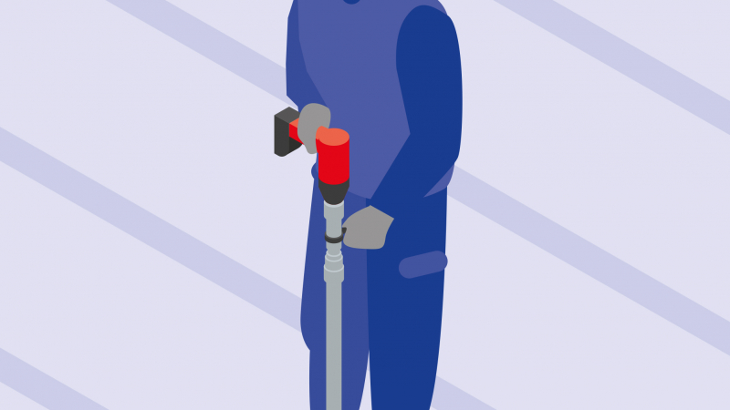 Un outil de pose de fixations pour travailler en position debout