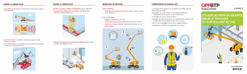 Utiliser les PEMP en sécurité : rôles et missions du surveillant au sol - 5 volets recto