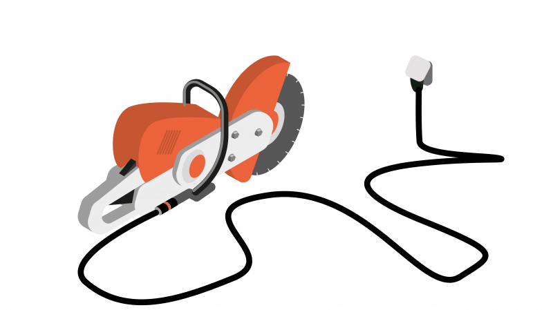 Découper et rainurer du béton  avec une découpeuse électrique