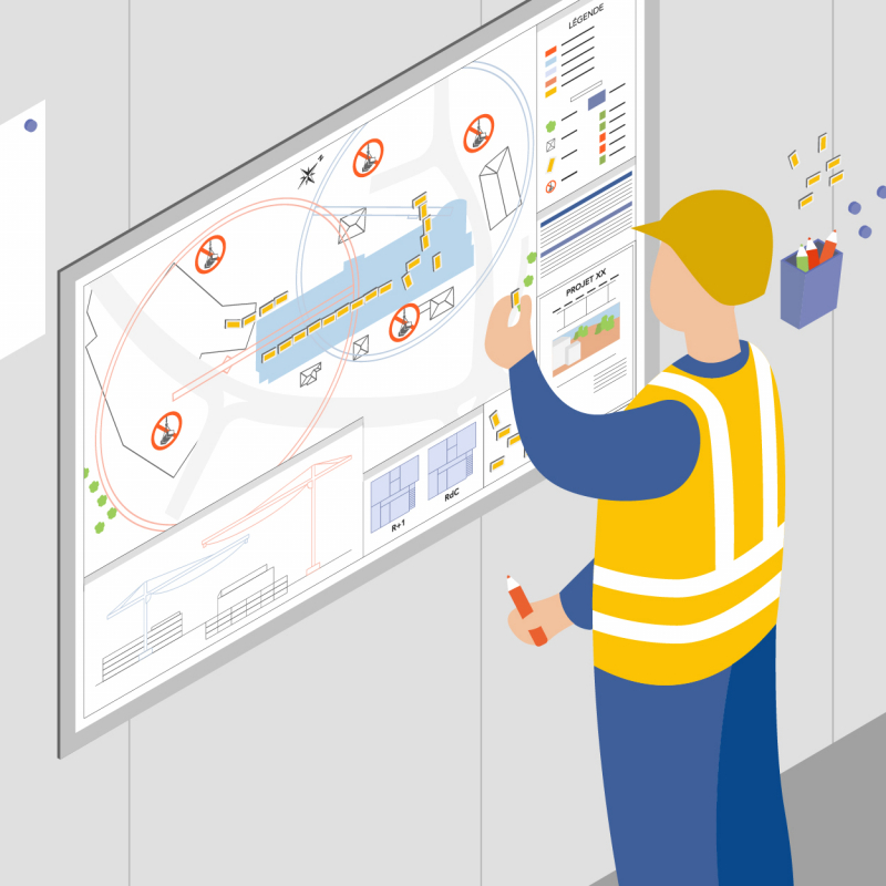 Mettre facilement à jour son plan d'installation de chantier (Pic) grâce à un support aimanté