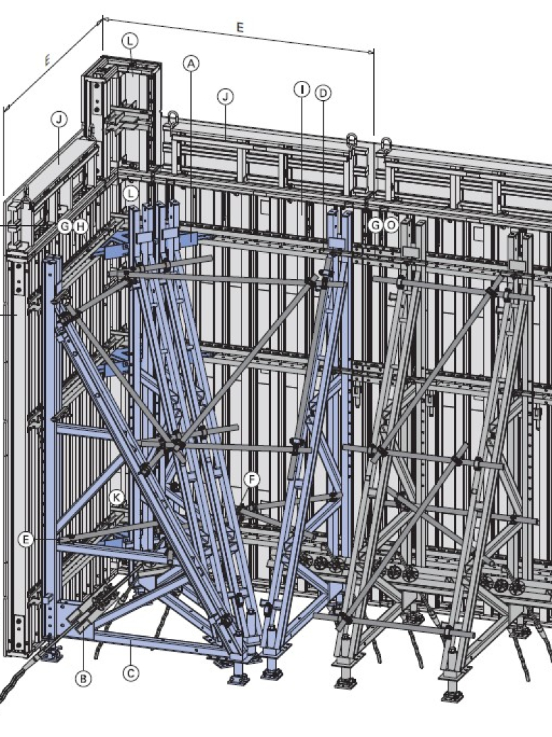 Exemple de coffrage en angle (© Doka)