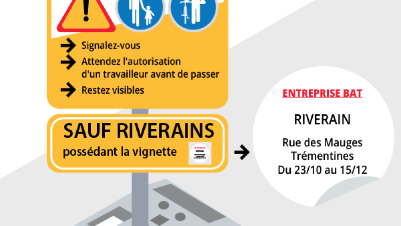 Donner un droit de passage aux riverains du chantier via une vignette collée sur leur véhicule