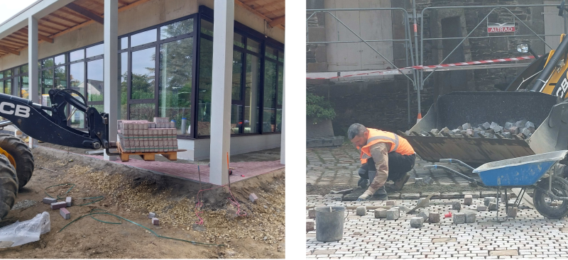 Pratiques de prévention observées sur chantier : stock tampon approché avec engin