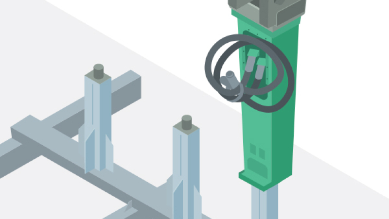 Un rack "maison" pour optimiser le stockage des brise-roches hydrauliques au dépôt
