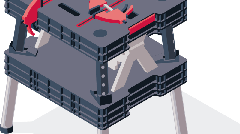 Un établi mobile pour faciliter l'exécution de tous types de tâches sur chantier
