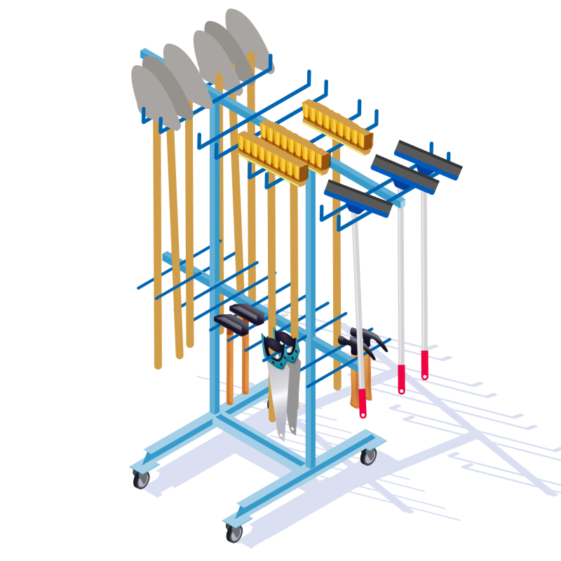Un râtelier pour optimiser le rangement des outils à manche