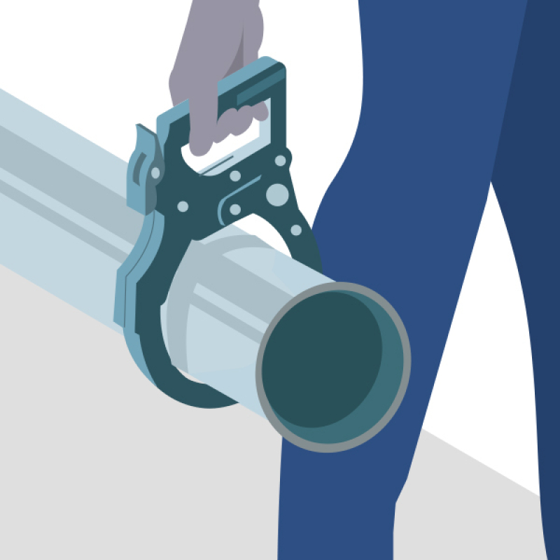 Une poignée de préhension pour faciliter le portage des tuyaux