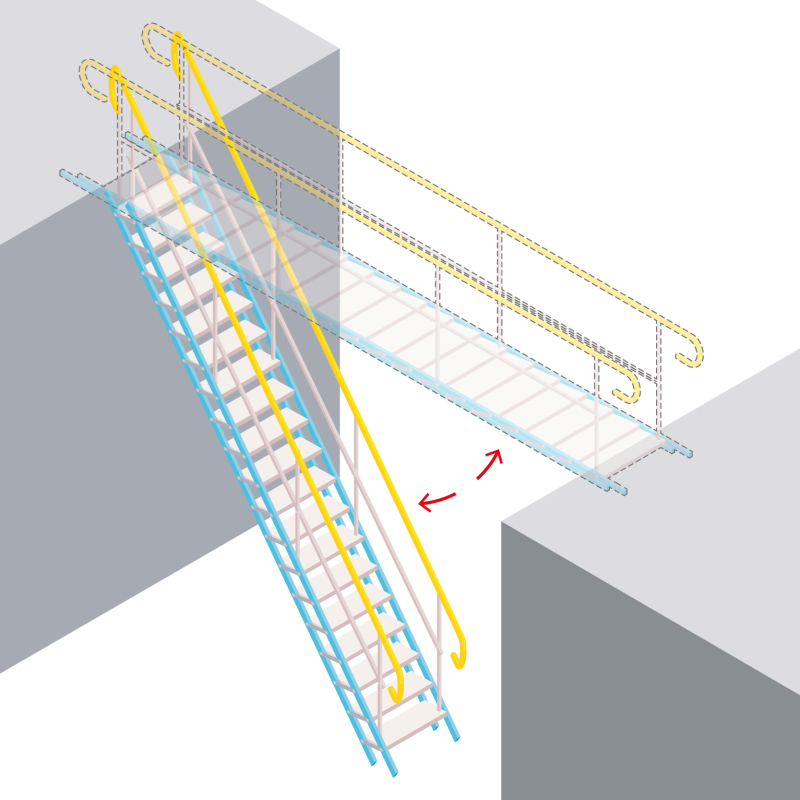 Un escalier-passerelle pour faciliter les accès sur chantier
