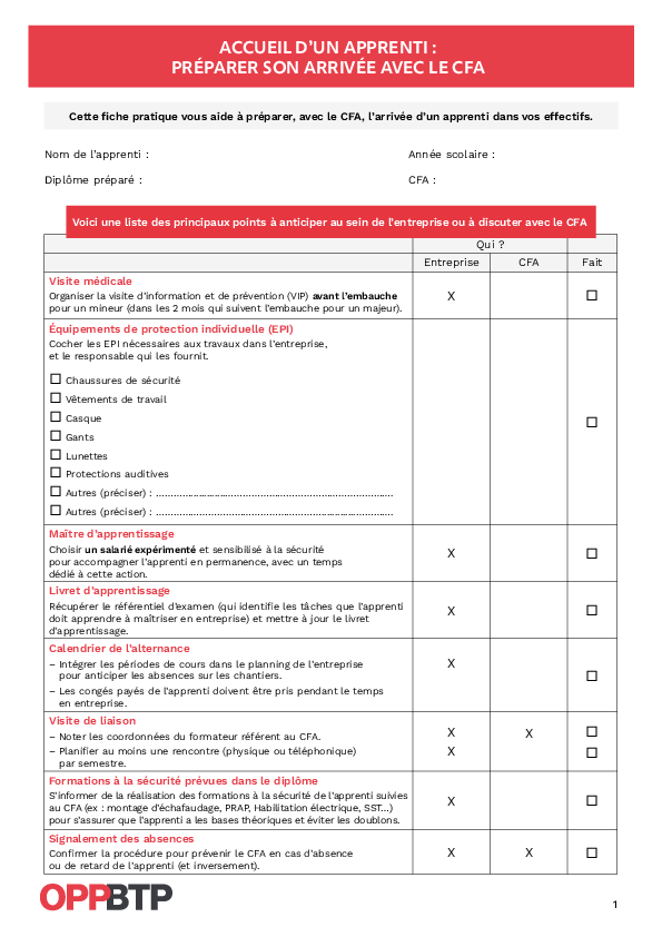 Accueil d'un apprenti : votre check-list indispensable pour préparer son arrivée avec le CFA