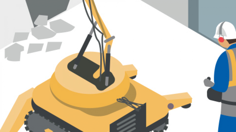 Un robot télécommandé pour effectuer à distance des travaux de démolition
