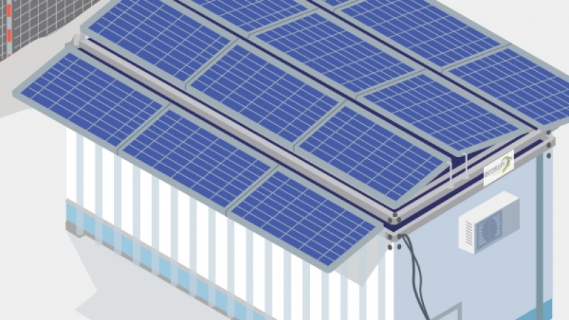 Alimenter les bases vie en électricité grâce à un ensemble de panneaux photovoltaïques sur conteneur