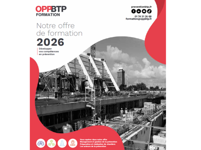 Le catalogue de formations 2026 de l’OPPBTP est disponible