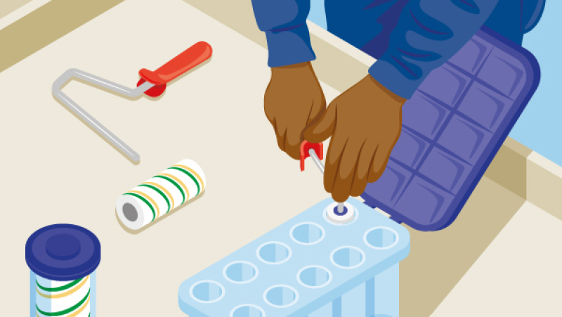 Conserver et ranger les manchons frais de peinture dans une boîte hermétique