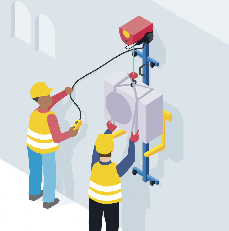 Faciliter l’installation des climatisations avec un lève-charges