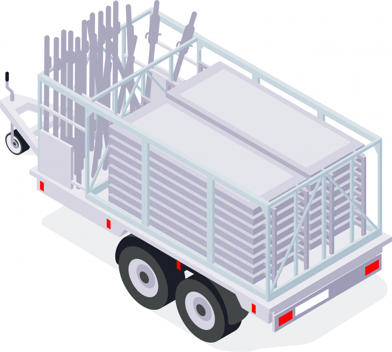 Transporter son échafaudage sur une remorque