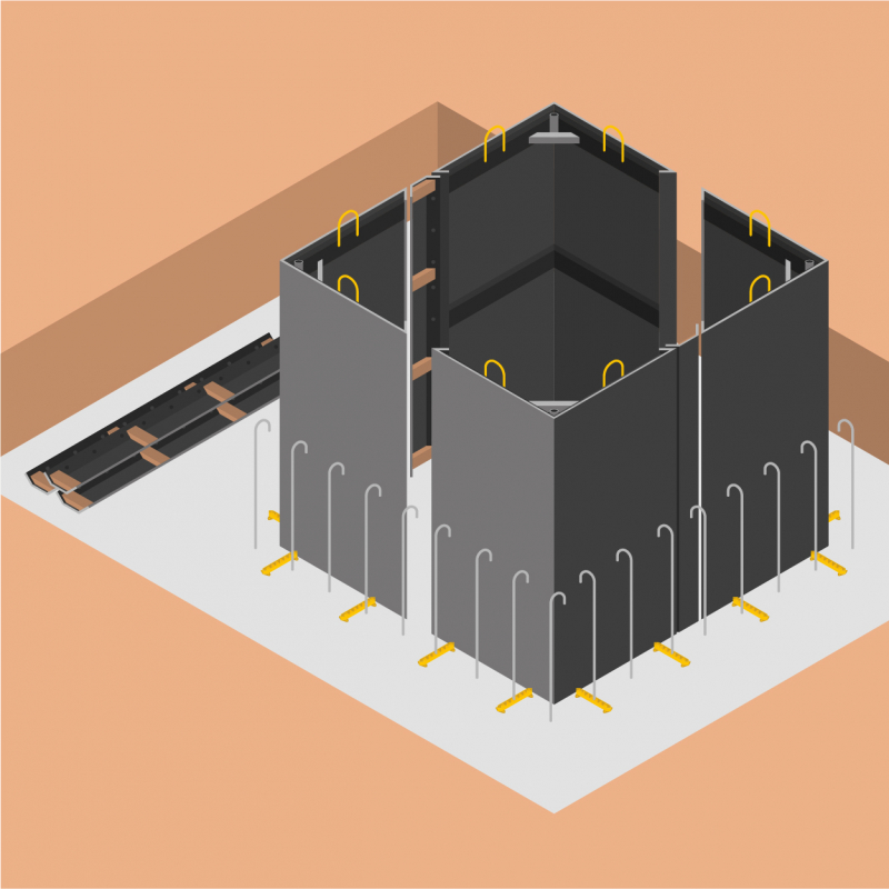 Un coffrage modulable pour faciliter la construction de la fosse d'ascenseur