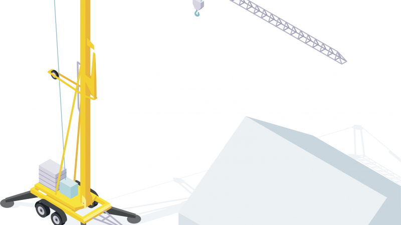 Réaliser des travaux de couverture au moyen d'une grue à montage rapide