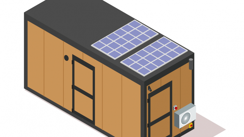 Un bungalow de chantier tout équipé et autonome en eau et en électricité
