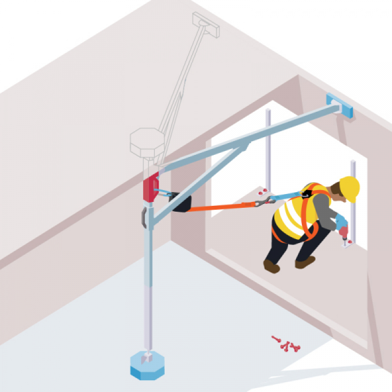 Fixer les dispositifs individuels antichute avec un point d’ancrage mobile