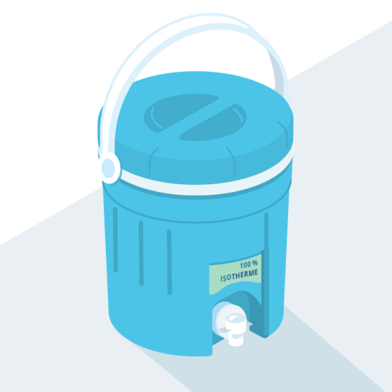 Une fontaine d'eau mobile pour une hydratation optimale sur chantier