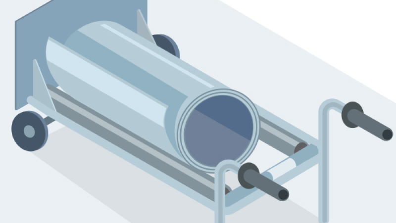 Un diable dévidoir pour faciliter la manipulation de rouleaux de zinc