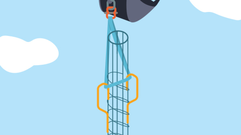 Lever les cages d'armatures en sécurité avec des anses de levage