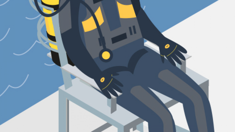 Utiliser une chaise de scaphandrier pour soulager les épaules du plongeur