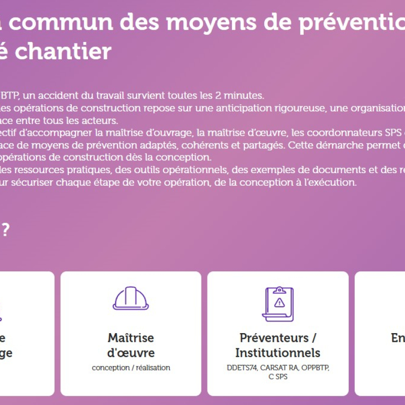 En Haute-Savoie, une plateforme pour tous les acteurs de la construction au service de la prévention