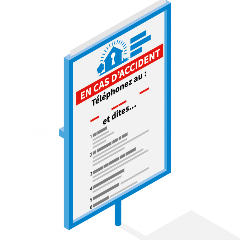 Afficher les numéros d’urgence sur le chantier
