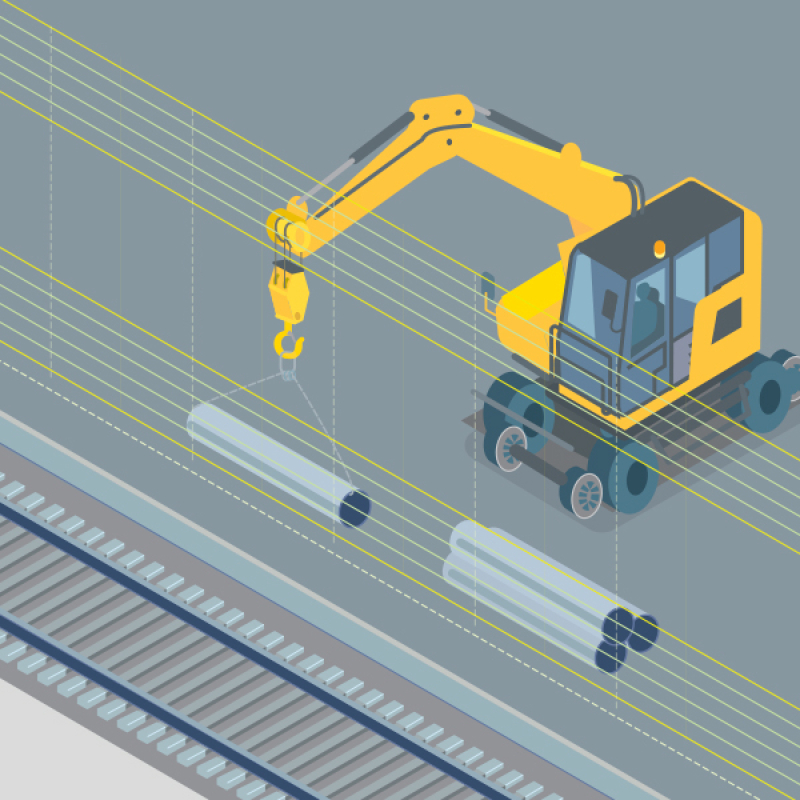 Une barrière virtuelle pour guider et arrêter la pelle hydraulique en cas d'obstacle