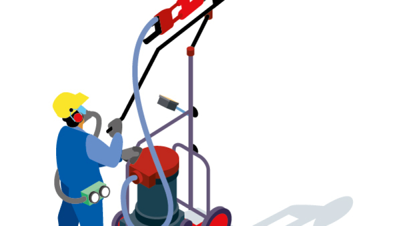 Diminuer les efforts physiques pour limiter l’exposition aux poussières de silice cristalline avec un chariot de ponçage adapté