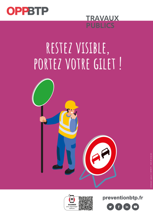 Travaux publics – Restez visible, portez votre gilet