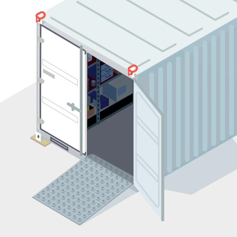 Faciliter l’accès aux containers à matériel grâce à une rampe