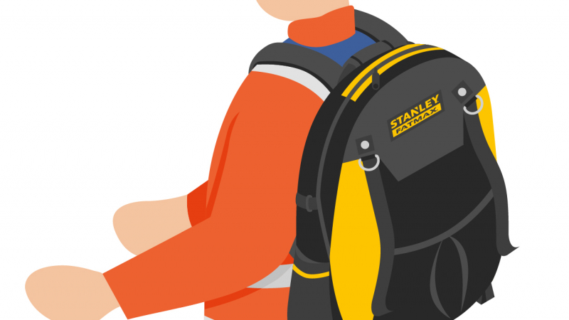 Un sac à dos pour faciliter le port d'outils lors de déplacements verticaux
