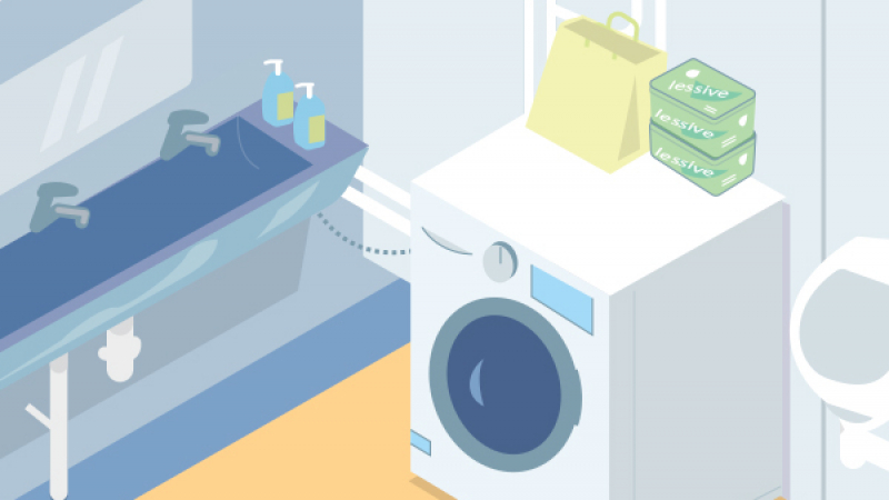 Laver ses vêtements de travail grâce à un lave-linge séchant sur le chantier