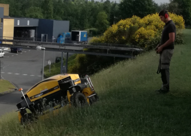 S516 - Tondre des zones difficiles d’accès avec un robot radiocommandé (photo)