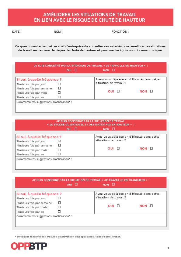 J'améliore les situations de travail en lien avec le risque de chute de hauteur