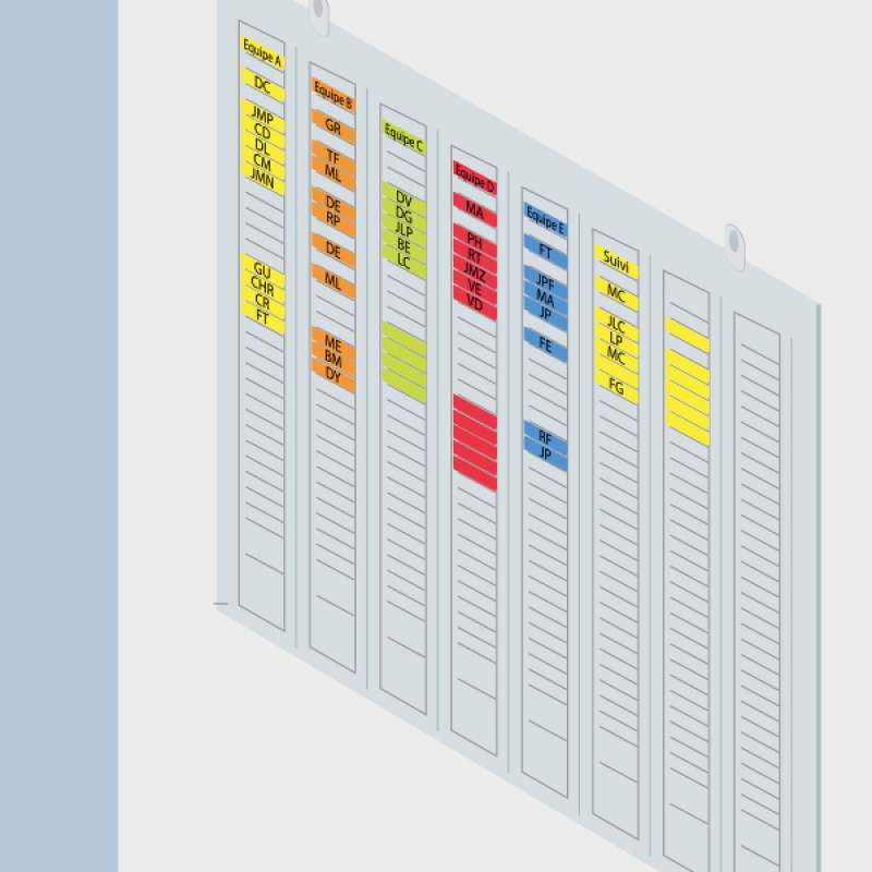 Un tableau de suivi de l’effectif sur chantier