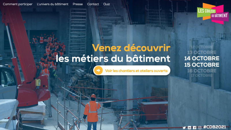 A vos agendas ! L’édition 2021 des Coulisses du bâtiment aura lieu les 14 et 15 octobre