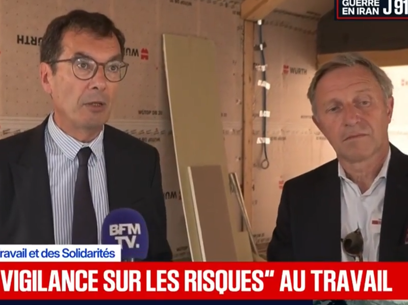 Fortes chaleurs sur chantier : le ministre du Travail rappelle l'importance des mesures de prévention