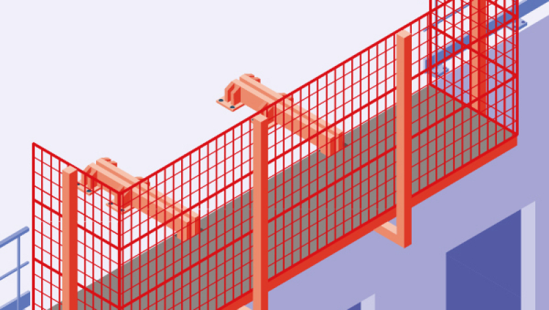 Une plate-forme conçue pour sécuriser la pose d'éléments préfabriqués de façade